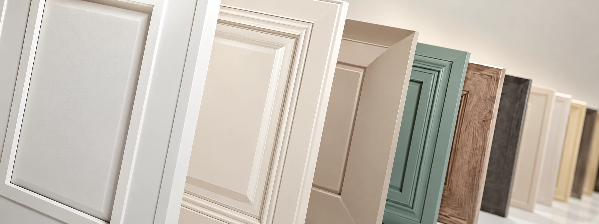 Cabinet door samples in several finishes