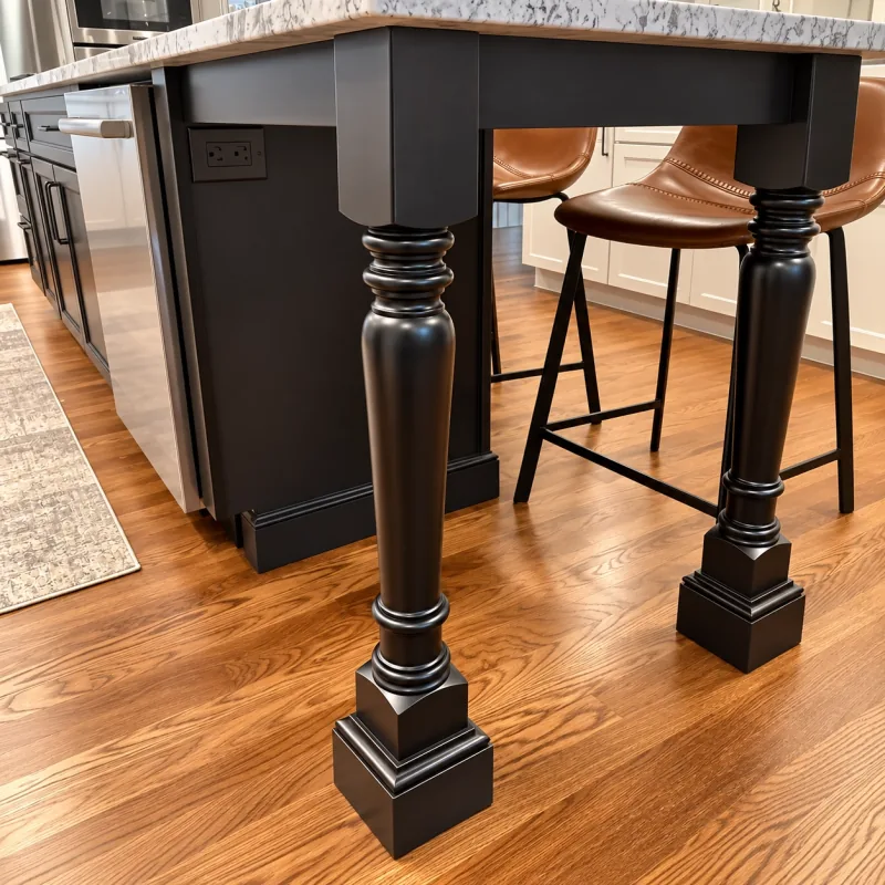 Turned island leg in black