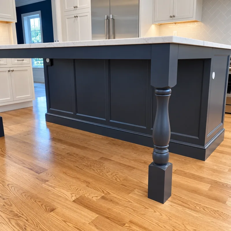 Navy island with turned legs
