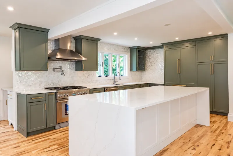 Sage green shaker kitchen